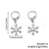 Elegant Brass Micro Pave Clear Cubic Zirconia Snowflake Hoop Earrings & Pendant Necklaces for Women ET8021-6-1