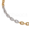 2Pcs 2 Colors Two Tone 304 Stainless Steel Textured Cable Chain Anklets AJEW-AN00681-4
