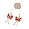 Butterfly Faceted Bicone Glass Beads Snowflake Dangle Earrings EJEW-MZ00429-03-3