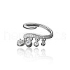 Brass Micro Pave Clear Cubic Zirconia Cuff Rings FS-WG905BE-01-5