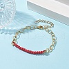 Waxed Cotton Cords Braided Link Bracelets BJEW-JB09963-05-2