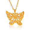 Stainless Steel Hollow Butterfly Pendant Necklaces for Women ZP3082-2-2