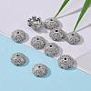 Eco-Friendly Multi-Petal Flower Brass Micro Pave Cubic Zirconia Bead Caps ZIRC-M098-02P-FF-6