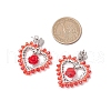 3Pairs Alloy Glass Stud Earrings EJEW-MZ00372-5