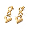 Ion Plating(IP) 304 Stainless Steel Infinity with Triangle Dangle Stud Earrings for Women EJEW-E278-04G-1