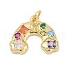 Brass Micro Pave Cubic Zirconia Pendants X-KK-U058-40G-1