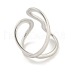 Non-Tarnish 304 Stainless Steel Open Cuff Ring for Women RJEW-A043-24P-3