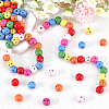 Gorgecraft 200Pcs Spray Painted Natural Wood Beads WOOD-GF0002-20-4