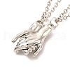 Rack Plating Alloy Hand Pendant Necklaces Sets NJEW-B081-11B-1