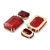 Glass Rectangle Dangle Stud Earrings EJEW-Q800-15C-KCG-2