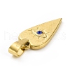 PVD Vacuum Plating 304 Stainless Steel with Capri Blue Rhinestones Pendants STAS-G261-12G-3