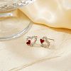 Exquisite Hollow Heart Brass Stud Earrings QC9695-1-1