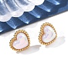 304 Stainless Steel Shell Heart Stud Earrings for Women EJEW-Z095-02G-2