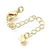 Brass Micro Pave Cubic Zirconia End With Chain KK-V011-27G-1