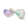 Opaque Resin Heart Cabochons RESI-R465-02-2