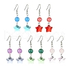 Star Resin and Glass Dangle Earrings EJEW-JE06041-1