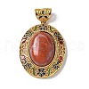 Natural Red Jasper Oval Pendants KK-K399-18B-01-1