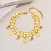 Exquisite Middle Eastern Style Brass Bell Coin Pendant Anklets for Women YP3900-2-5
