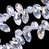 Electroplate Glass Faceted Teardrop Beads Strands EGLA-D014-01-2