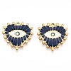 Ion Plating(IP) 304 Stainless Steel Enamel Rhinestone Pendants STAS-T064-56B-1
