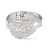 Leaf Alloy Cuff Bangles BJEW-C058-06P-2