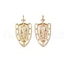 Brass Micro Pave Clear Cubic Zirconia Pendants KK-S356-723-1