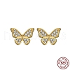 Butterfly 925 Sterling Silver Cubic Zirconia Stud Earrings for Women EJEW-P231-38G-4