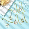 Chinese Style Rabbit Alloy Enamel Pendant Bookmarks AJEW-JK00230-2