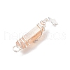 3Pcs 3 Styles Electroplated Natural Quartz Crystal Pointed Copper Wire Wrapped Pendants PALLOY-JF03767-07-5
