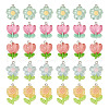 30Pcs 5 Colors Transparent Resin Pendants RESI-TA0001-68-10