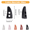 SUPERFINDINGS 200pcs 5 colors Resin Buttons BUTT-FH0001-010-2