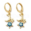 Real 18K Gold Plated Brass Dangle Leverback Earrings EJEW-A033-18G-01-1