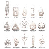 15Pcs 15 Styles 201 Stainless Steel Pendants STAS-CJ0001-188-2
