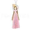 Handmade Macrame Cotton Angel Hanging Ornaments HJEW-JM02711-02-2