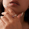 Natural Freshwater Pearl & 925 Sterling Silver Beaded Finger Rings for Women RJEW-G331-02G-2
