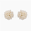 Flower Alloy Plastic Imitation Pearl Stud Earrings FS-WGFEC53-01-5