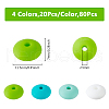 DICOSMETIC 2Bags 80Pcs Rondelle Food Grade Eco-Friendly Silicone Focal Beads SIL-DC0001-69B-2
