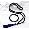 Synthetic Blue Goldstone Round Beaded Pendant Necklaces & Bracelets Sets FS-WG9D102-25-1