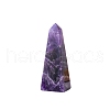 Pointed Tower Natural Amethyst Square Prism Figurines for Home Desktop Decoration PW-WG94036-01-1