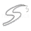 Rack Plating Brass Twisted Chain Square Tassel Necklaces for Women NJEW-K382-15A-P-1