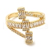 Brass Micro Pave Cubic Zirconia Rings for Women RJEW-E295-01G-2