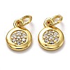 Brass Micro Pave Cubic Zirconia Charms ZIRC-H119-09G-1