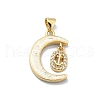 Brass Micro Pave Clear Cubic Zirconia Pendants KK-A221-18C-G-1