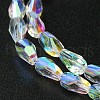 Transparent Electroplate Glass Beads Strands GLAA-K064-03A-AB01-3