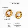Vintage Stainless Steel Oval Stud Earrings for Women BY2814-1-1