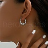 Non-Tarnish 304 Stainless Steel Twisted Hoop Earrings for Women XW8366-2-4