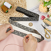 10 Yards Ethnic Style Polyester Jacquard Flower Ribbon OCOR-WH0090-041-3