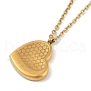 304 Stainless Steel Heart Pendant Necklaces NJEW-N055-14G-2