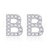 Brass Cubic Zirconia Stud Earrings EJEW-BB35118-B-1