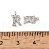 Initial Letter Brass Micro Pave Cubic Zirconia Pendants ZIRC-F008-R-3